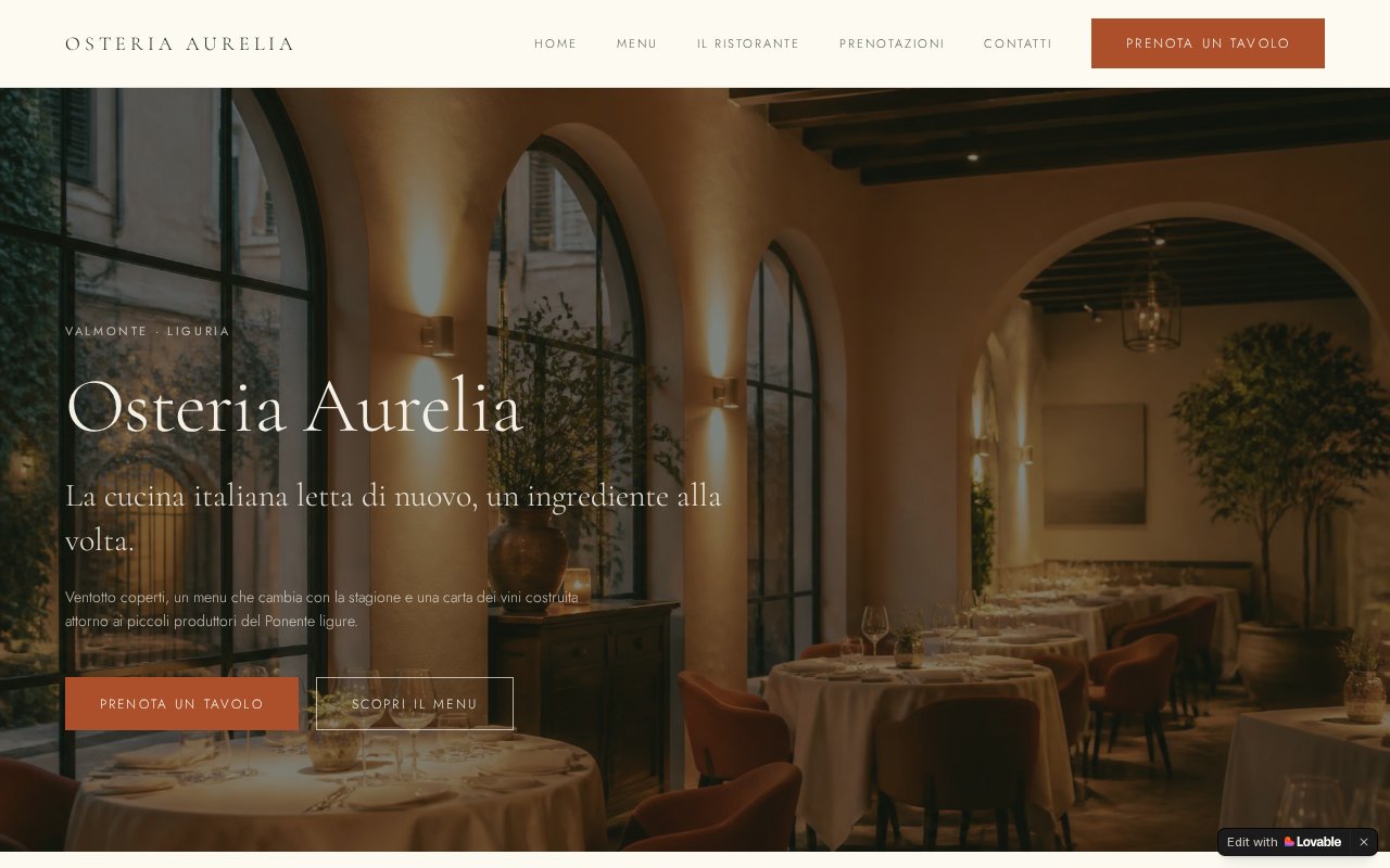 Design-Beispiel «Osteria Aurelia» von Calvus Web Design